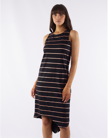 Daria Copper Stripe Maxi Dress (Black/Copper) - Labels-Little White Lie ...