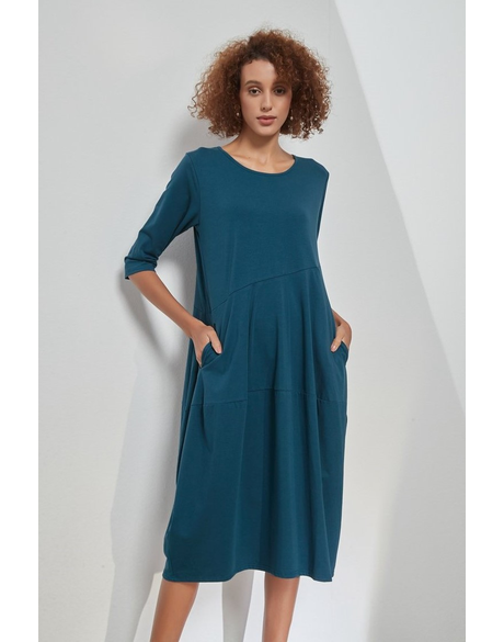 Diagonal Seam Dress (Ocean)