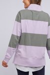 Foundry Half Zip - Stripe (Pastal Lilac/Khaki Stripe)