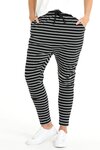 Jade Pant (Black/White Stripe)