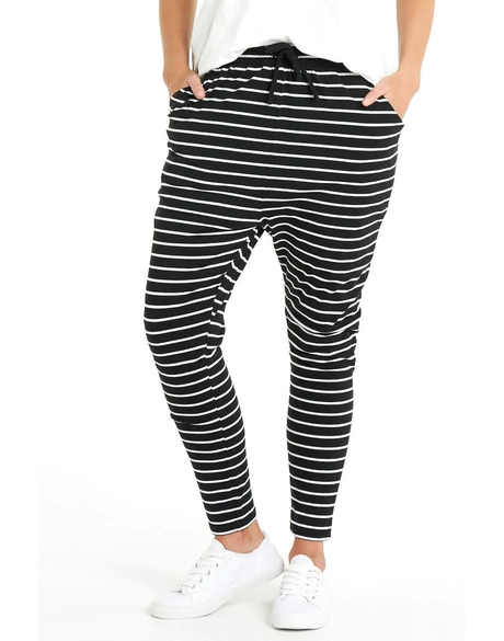 Jade Pant (Black/White Stripe)