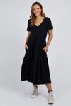 Gigi Tiered Midi Dress (Black)