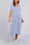 Gigi Tiered Midi Dress (Cloud Blue)