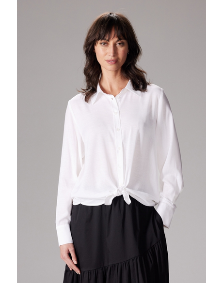 Linen Boyfriend Shirt (White)