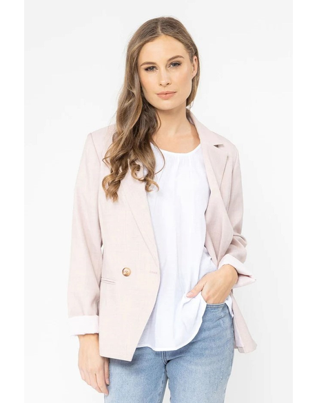 Georgie Blazer (Pink) - Jackets / Coats : Just Looking - Seeking Lola S22