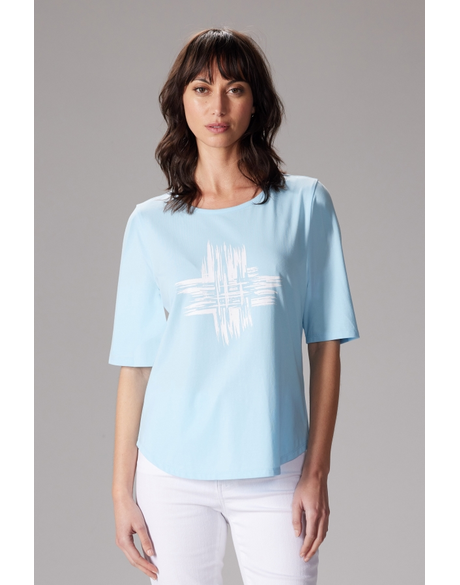 Essential Tee (Sky Blue/White Print)