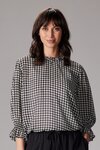 Cedar Sheer Top (Black/White Gingham)