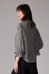 Cedar Sheer Top (Black/White Gingham)