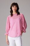 Cedar Sheer Top (Pink/White Gingham)