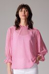 Cedar Sheer Top (Pink/White Gingham)