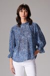 Cedar Sheer Top (Blue Animal Print)