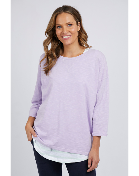 Annie 3/4 Sleeve Tee (Pastal Lilac)