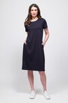 Dress, T Shirt, Pleat Back (Navy)