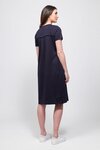 Dress, T Shirt, Pleat Back (Navy)