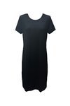 Dress, T Shirt, Pleat Back (Black)