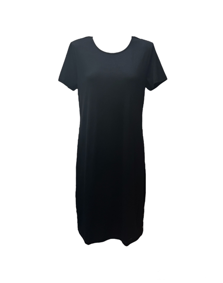 Dress, T Shirt, Pleat Back (Black)