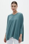 Oversized Scoop Neck Top (Faded Teal)