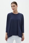 Oversized Scoop Neck Top (Navy)