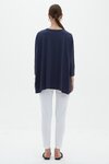 Oversized Scoop Neck Top (Navy)