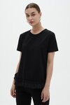 Combi Ruffle Hem Tee (Black)