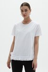 Combi Ruffle Hem Tee (White)