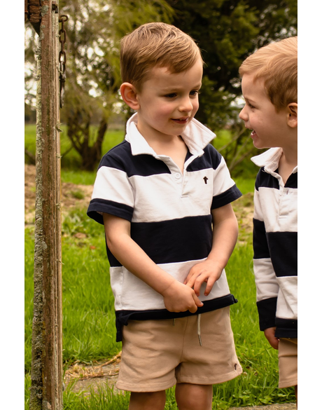 Bruce Rugby Tee (Navy/White Stripe)