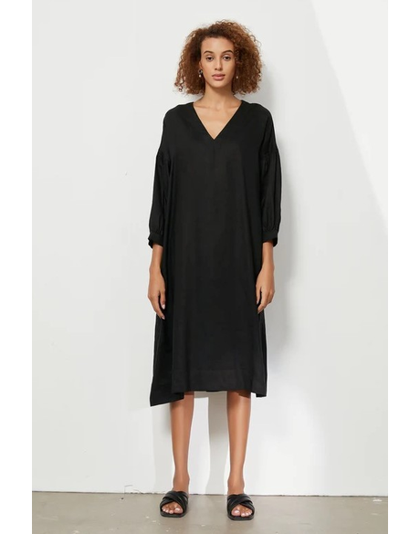 Puff Sleeve Dress (Black)