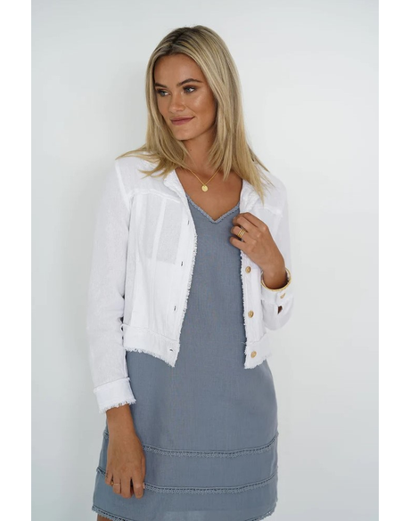 Isabella Linen Jacket (White)