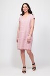 Dress, Cap Sleeve, Rib Detail (Dusky Pink)