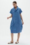 Flutter Sleeve Cowl Neck Dress (Coastal Blue)