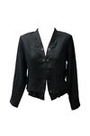 Jacket, Open Front, Ruffle Hem (Black)