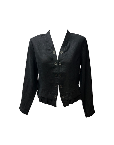 Jacket, Open Front, Ruffle Hem (Black)