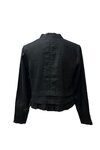 Jacket, Open Front, Ruffle Hem (Black)