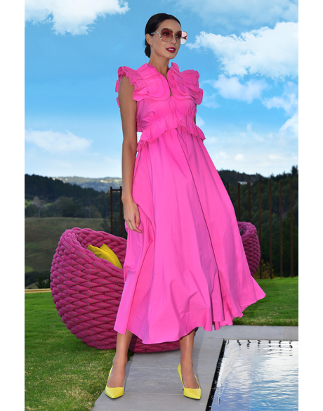 Got The Frills For You Dress (Hot Pink)