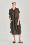 Basia Linen Dress (Khaki)