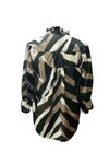 Ruffle Neck Puff Sleeve Blouse (Zebra)