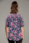 Milan S/S Shirred Top (Blue Peony)