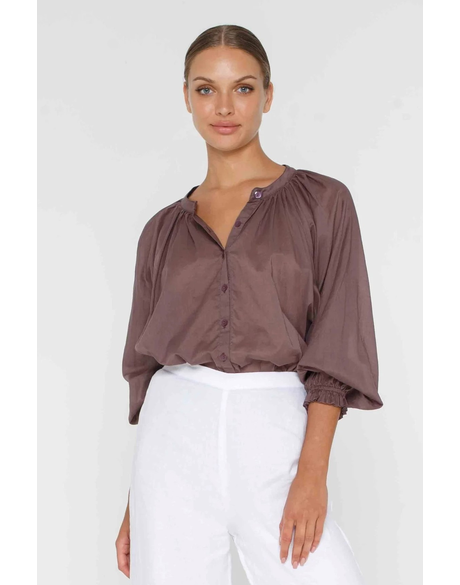 Greta Blouse (Mocha)