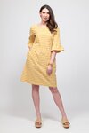 Dress, Gathered Waist (Mustard Check)