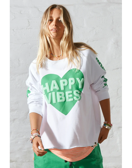 Happy Vibes Sweat (White)