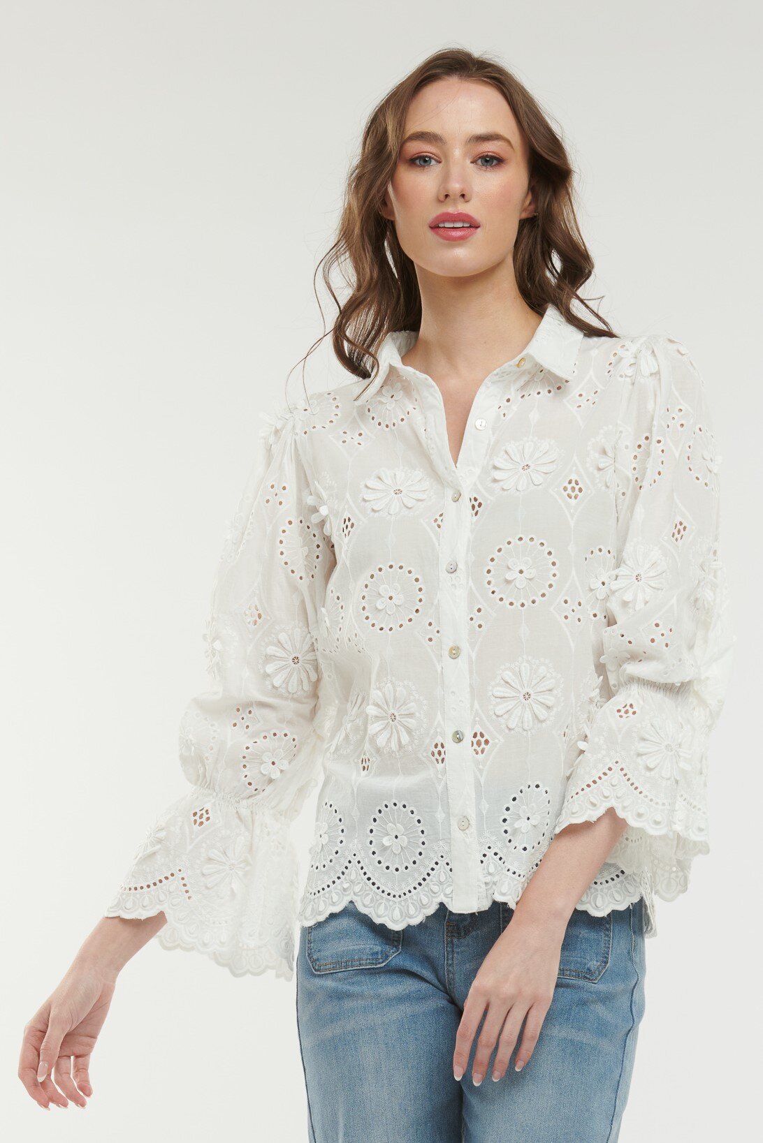 Hepburn Shirt (White) - Tops : Just Looking - 365 Days S22