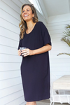 Kendra Relaxed Shift Dress (Black)