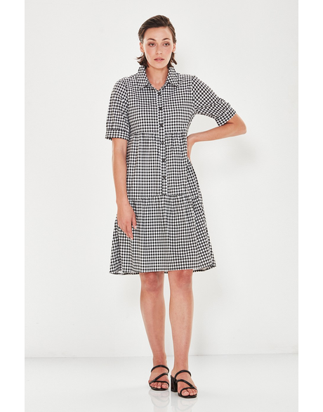 Acrobat Gingham Kirby Dress (Black)