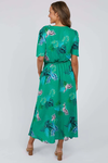 Tropicana Midi Dress (Bright Green Tropical Print)