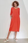 Diagonal Seam Dress (Sunset Red)