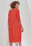 Diagonal Seam Dress (Sunset Red)