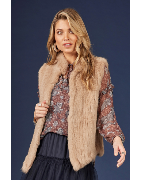 Asta Gilet (Sand) - Jackets / Coats : Just Looking - Loobies Story W23