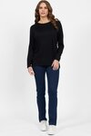 Merino Long Sleeve Top with Back Button Placket (Black)