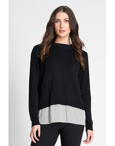 Jumper, Tie Back (Stripe/Black)