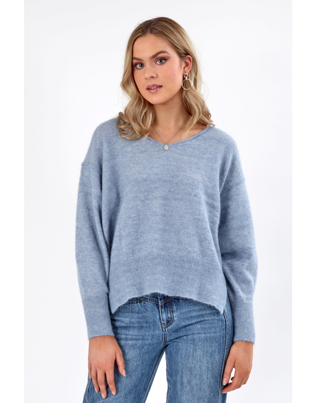 Tune Sweater (Dusty Blue) - Tops : Just Looking - Knewe W23